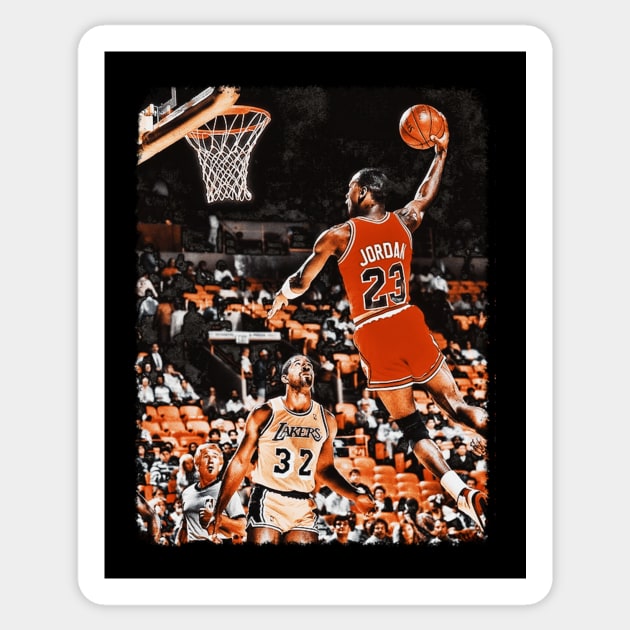 Vintage-Michael Jordan Sticker by Skelector Art